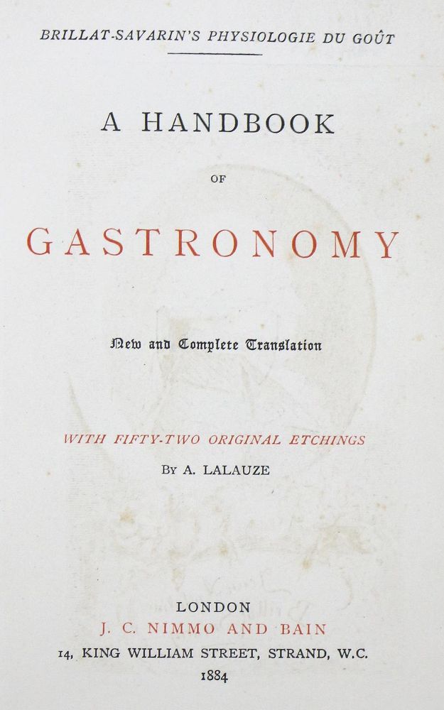 Große Abbildung Nr.1: 124-625 Brillat-Savarin,(J.A.).: (Küche und Haushalt, Gaststätten-Hotellerie)