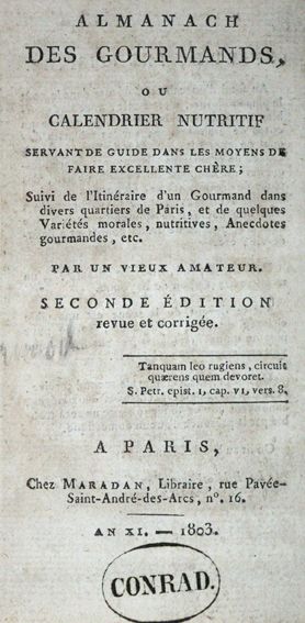 Große Abbildung Nr.1: 124-649 (Grimod de la Reyniere,A.B.L.).: (Küche und Haushalt)