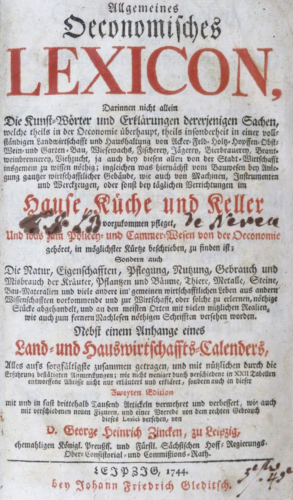 Große Abbildung Nr.2: 124-662 Zincke,G.H.: (Küche und Haushalt, Haushalt)