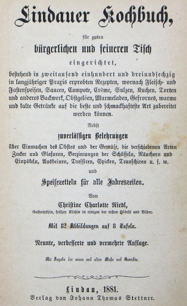Große Abbildung Nr.1: 124-671 Riedl,C.C.: (Küche und Haushalt, Kochbücher, Bodensee)