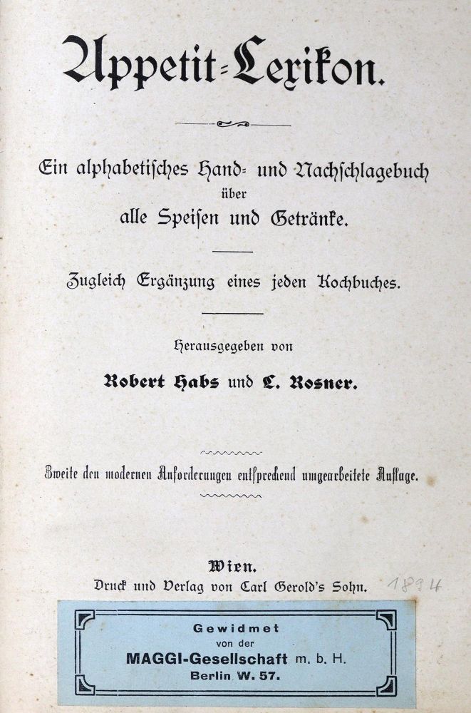 Große Abbildung Nr.12: 124-701 Habs,R. u. L.Rosner.: (Küche und Haushalt, Kochbücher)