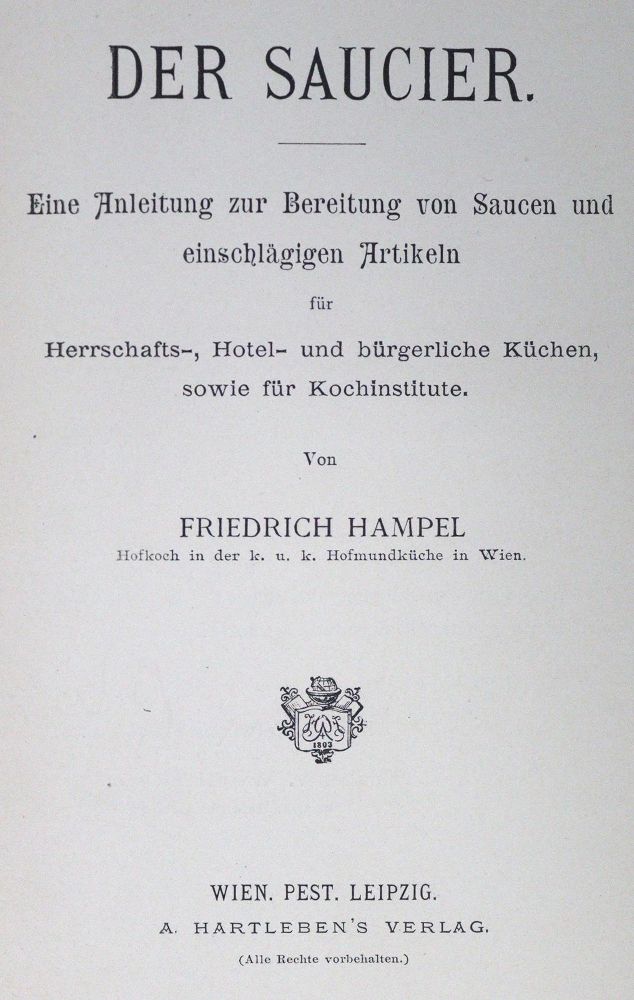 Große Abbildung Nr.1: 124-703 Hampel,F.: (Küche und Haushalt, Kochbücher)