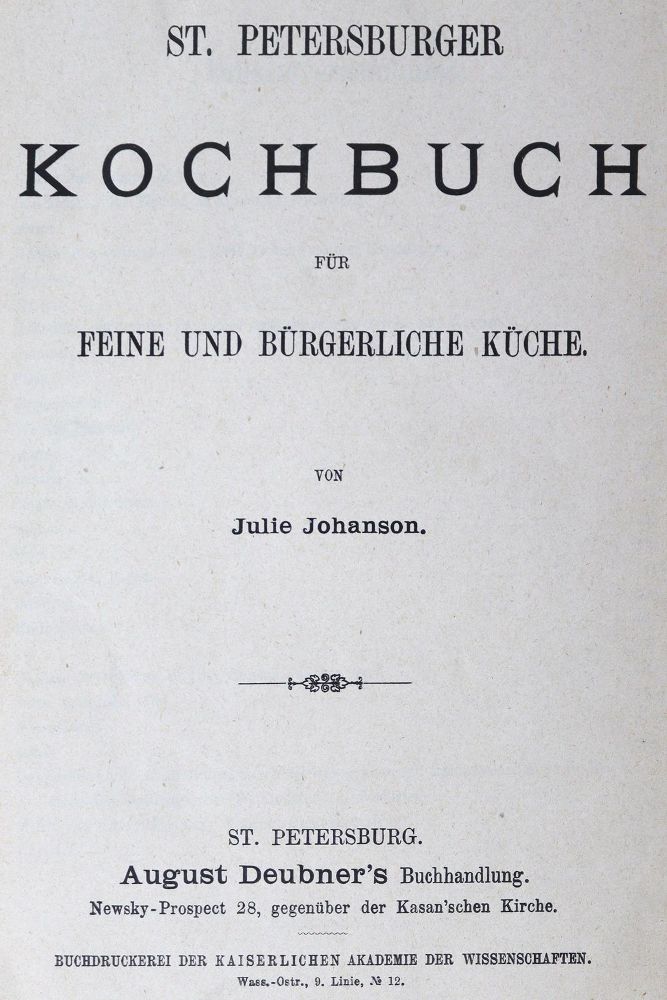 Große Abbildung Nr.1: 124-707 Johanson,J.: (Küche und Haushalt, Kochbücher)