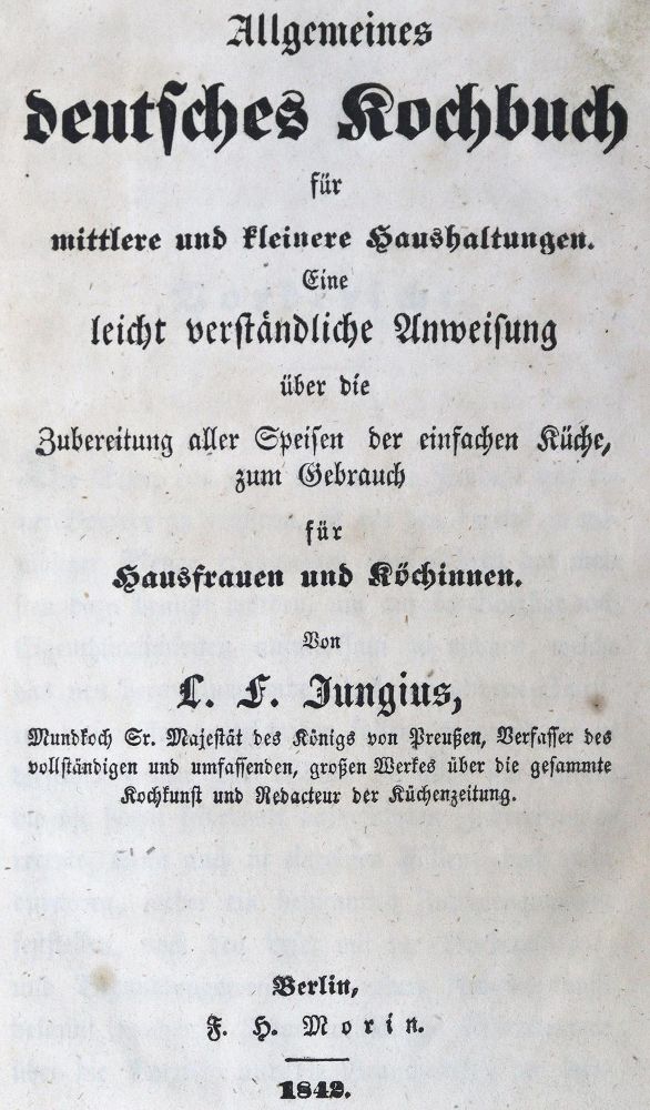 Große Abbildung Nr.11: 124-709 Jungius,L.F.: (Küche und Haushalt, Kochbücher)