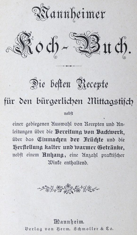 Große Abbildung Nr.12: 124-723 Mannheimer Koch-Buch.: (Küche und Haushalt, Kochbücher)