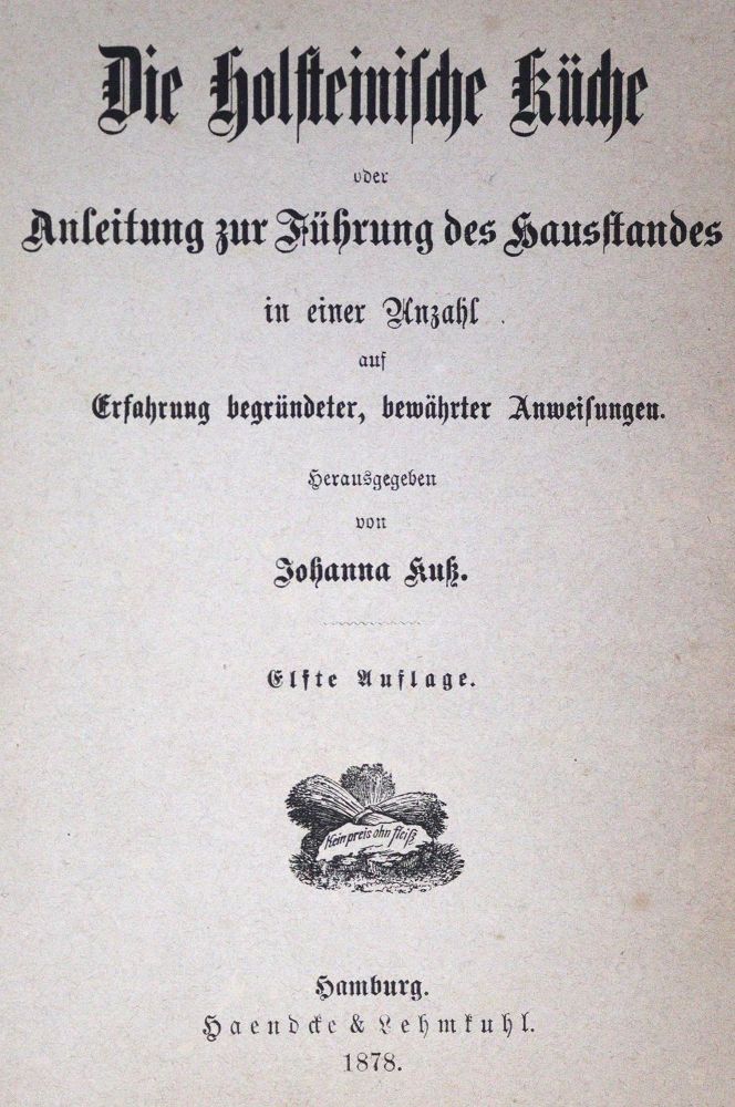 Große Abbildung Nr.1: 124-734 Kuß,J.: (Küche und Haushalt, Kochbücher, Norddeutschland)