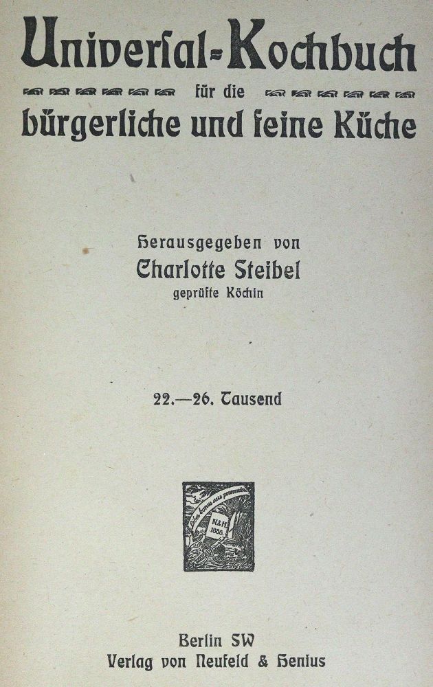 Große Abbildung Nr.1: 124-744 Sammlung: (Küche und Haushalt, Kochbücher)