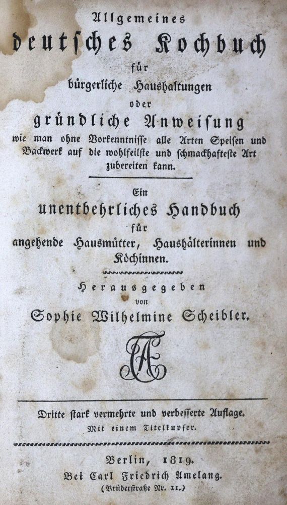 Große Abbildung Nr.2: 124-753 Scheibler,S.W.: (Küche und Haushalt, Kochbücher)