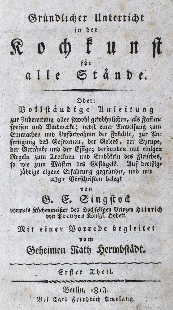 Große Abbildung Nr.1: 124-758 Singstock,G.E.: (Küche und Haushalt, Kochbücher)