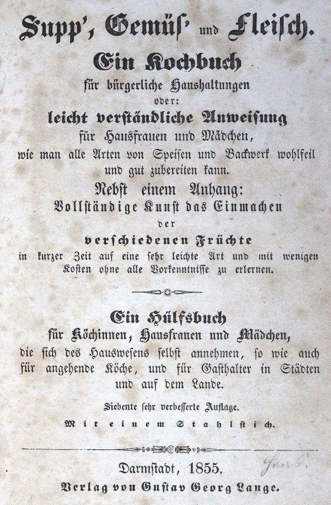 Große Abbildung Nr.2: 124-762 Supp', Gemüs' und Fleisch.: (Küche und Haushalt, Kochbücher)