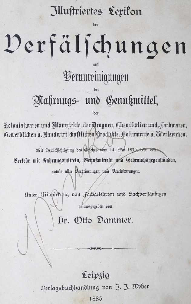 Große Abbildung Nr.1: 124-774 Dammer,O.: (Küche und Haushalt, Nahrungsmittel, Nahrungs- und Genussmittellehre)