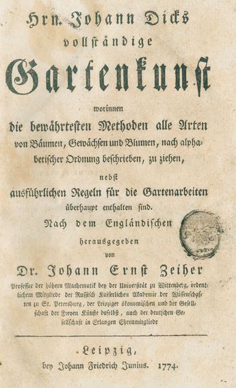 Große Abbildung Nr.1: 124-777 Dick,J.: (Land- und Forstwirtschaft, Garten)