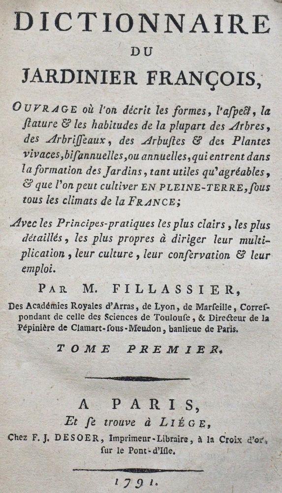 Große Abbildung Nr.1: 124-778 Fillassier,(J.J.).: (Land- und Forstwirtschaft, Garten)