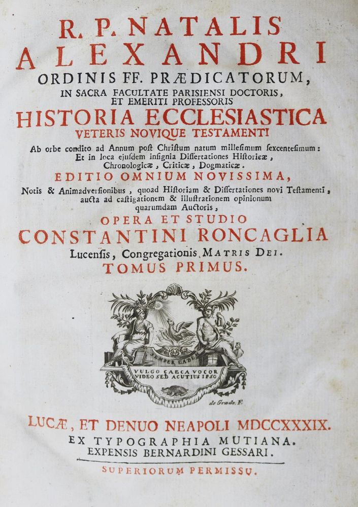 Große Abbildung Nr.2: 124-8 Alexandre,N.: (Alte Drucke, Handschriften und Theologie)