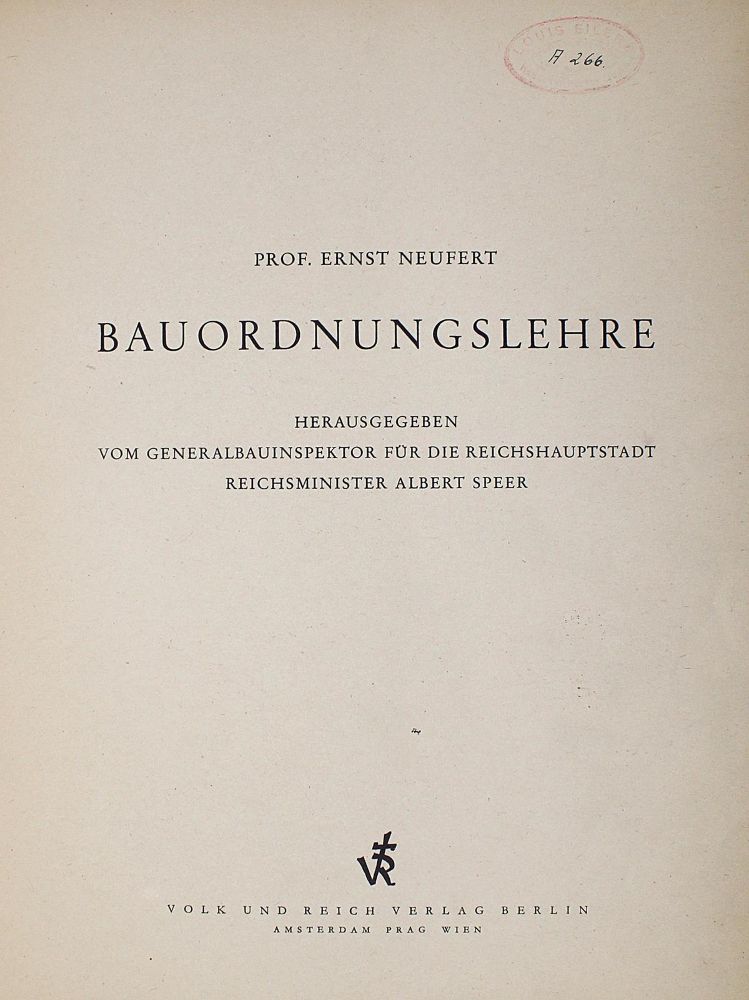 Große Abbildung Nr.1: 124-805 Neufert,E.: (Architektur)