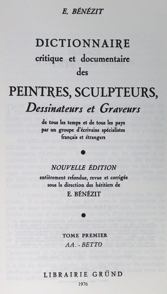Große Abbildung Nr.2: 124-811 Benezit,E.: (Kunstwissenschaft)