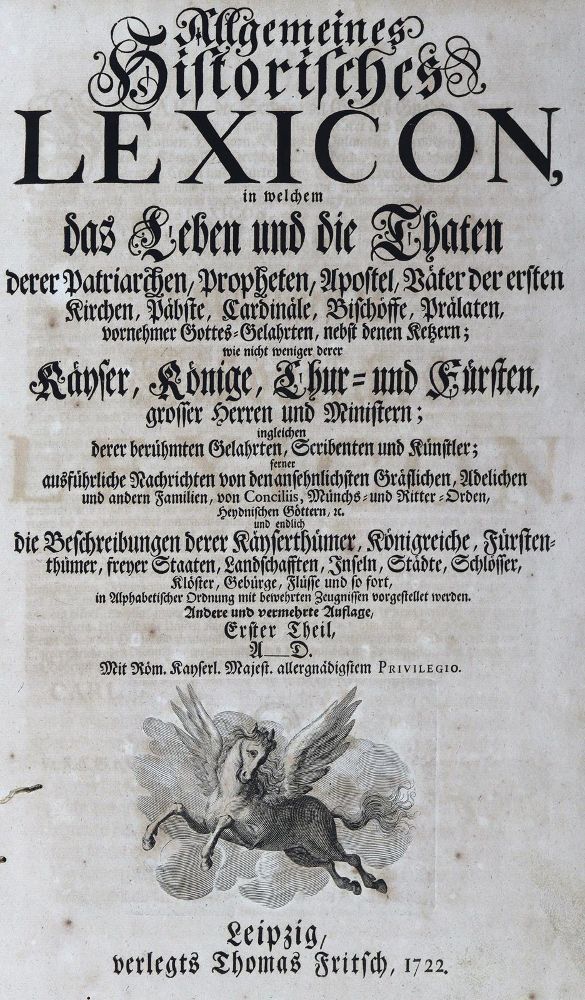 Große Abbildung Nr.1: 124-910 Allgemeines Historisches Lexicon,: (Lexika - Wörterbücher - Sprachwissenschaften)