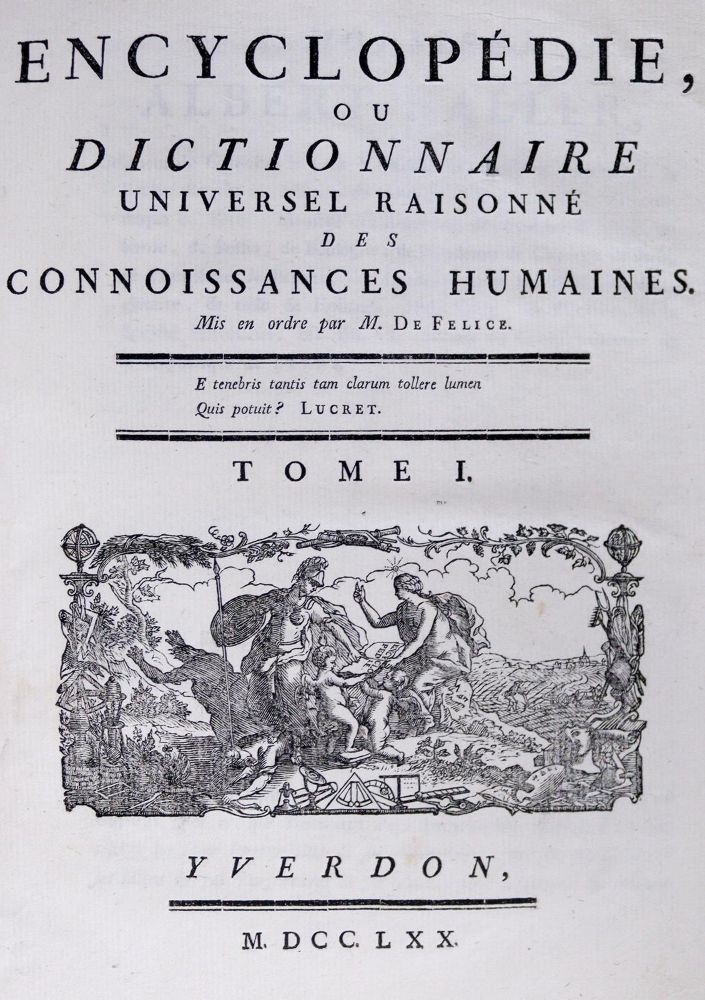 Große Abbildung Nr.1: 124-916 Diderot,D. & J.d'Alembert.: (Lexika - Wörterbücher - Sprachwissenschaften)