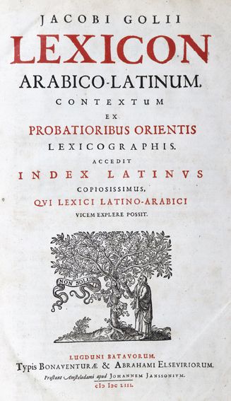 Große Abbildung Nr.1: 124-921 Golius,J.: (Lexika - Wörterbücher - Sprachwissenschaften)