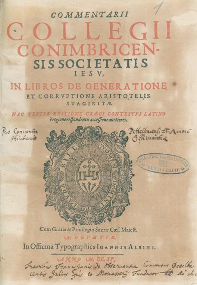 Große Abbildung Nr.1: 124-93 Commentarii Collegii: (Alte Drucke, Handschriften und Theologie)
