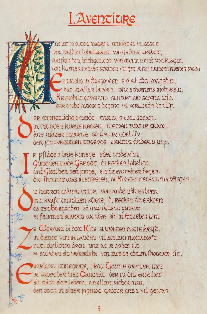 Große Abbildung Nr.1: 124-934 Nibelungenlied.: (Typographie und Kalligraphie, Handschriften)