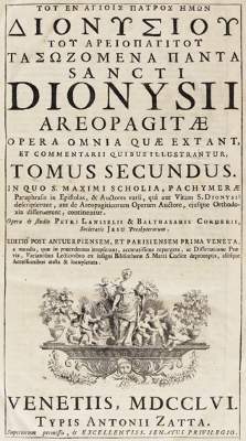 Bild Nr.1: 124-102 Dionysius Areopagita.: (Alte Drucke, Handschriften und Theologie)