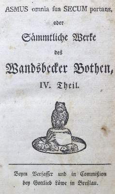 Bild Nr.1: 124-1085 (Claudius,M.).: (Literatur und illustrierte Bücher bis 19.Jahrhundert)