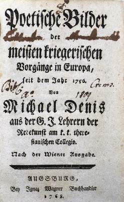 Bild Nr.1: 124-1095 Denis,(J.N.C.)M.: (Literatur und illustrierte Bücher bis 19.Jahrhundert)