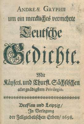 Bild Nr.1: 124-1140 Gryphius,A.: (Literatur und illustrierte Bücher bis 19.Jahrhundert)