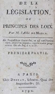Bild Nr.1: 124-1168 Mably,(G.B.)A.de.: (Literatur und illustrierte Bücher bis 19.Jahrhundert)