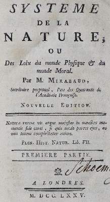 Bild Nr.1: 124-1176 Mirabaud,M. (d.i. P.H.D.v.Holbach).: (Literatur und illustrierte Bücher bis 19.Jahrhundert)