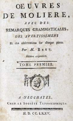 Bild Nr.1: 124-1179 Moliere,(J.B.P.).: (Literatur und illustrierte Bücher bis 19.Jahrhundert)