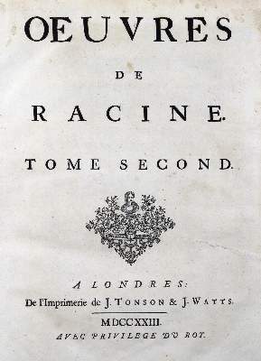 Bild Nr.1: 124-1197 Racine,J.: (Literatur und illustrierte Bücher bis 19.Jahrhundert)