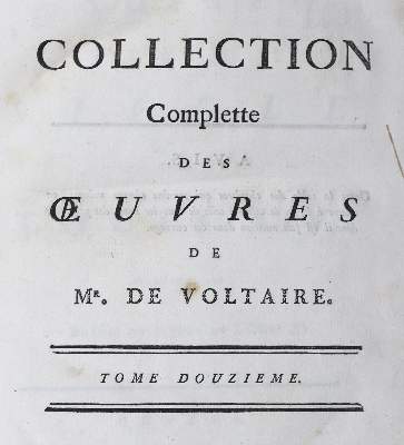 Bild Nr.1: 124-1236 Voltaire,(F.M.A.de).: (Literatur und illustrierte Bücher bis 19.Jahrhundert)