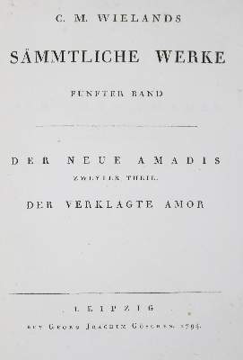 Bild Nr.3: 124-1238 Wieland,C.M.: (Literatur und illustrierte Bücher bis 19.Jahrhundert)