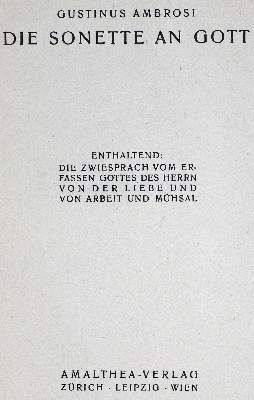 Bild Nr.1: 124-1243 Ambrosi,G.: (Literatur und illustrierte Bücher 20.Jahrhundert - Alte Literatur in modernen Ausgaben)