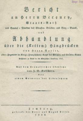 Bild Nr.1: 124-1548 Navier,C.L.M.H.: (Verschiedene Gebiete - Varia, Brückenbau)