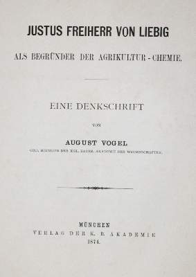 Bild Nr.1: 124-1552 Vogel,A.: (Verschiedene Gebiete - Varia, Chemie, Liebig)