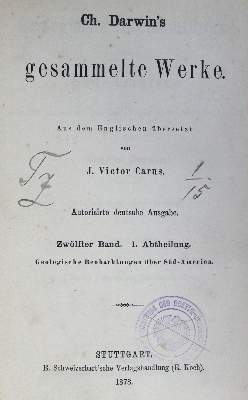 Bild Nr.1: 124-1554 Darwin,C.: (Verschiedene Gebiete - Varia)