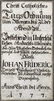 Bild Nr.2: 124-161 Tags Ordnung,: (Handschriften, Gebetbücher)