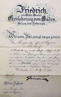 Bild Nr.2: 124-1654 Ordens-Diplom: (Deutschland, Baden-Württemberg)