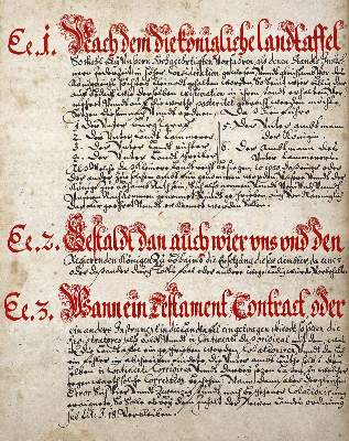 Bild Nr.1: 124-166 I. Nach dem die königl. landtaffel...: (Handschriften)