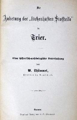 Bild Nr.1: 124-1740 Gildemeister,J. u. H.v.Sybel.: (Deutschland, Trier)