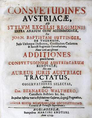 Bild Nr.2: 124-1794 Suttinger,J.B.: (Österreich, Juridica und Kriminologie)