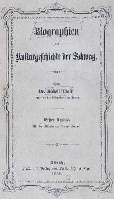 Bild Nr.1: 124-1826 Wolf,R.: (Schweiz)