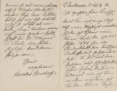 Bild Nr.1: 124-1928 Bischoff, Charitas,: (Autographen)