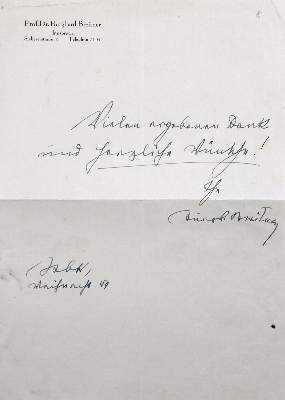 Bild Nr.1: 124-1930 Breitner, Burghard,: (Autographen)