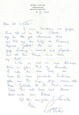 Bild Nr.1: 124-1946 Lothar, Mark,: (Autographen)
