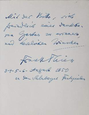 Bild Nr.1: 124-1959 Thiess, Frank,: (Autographen)