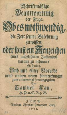 Bild Nr.1: 124-196 Lau,S.: (Alte Drucke, Handschriften und Theologie)